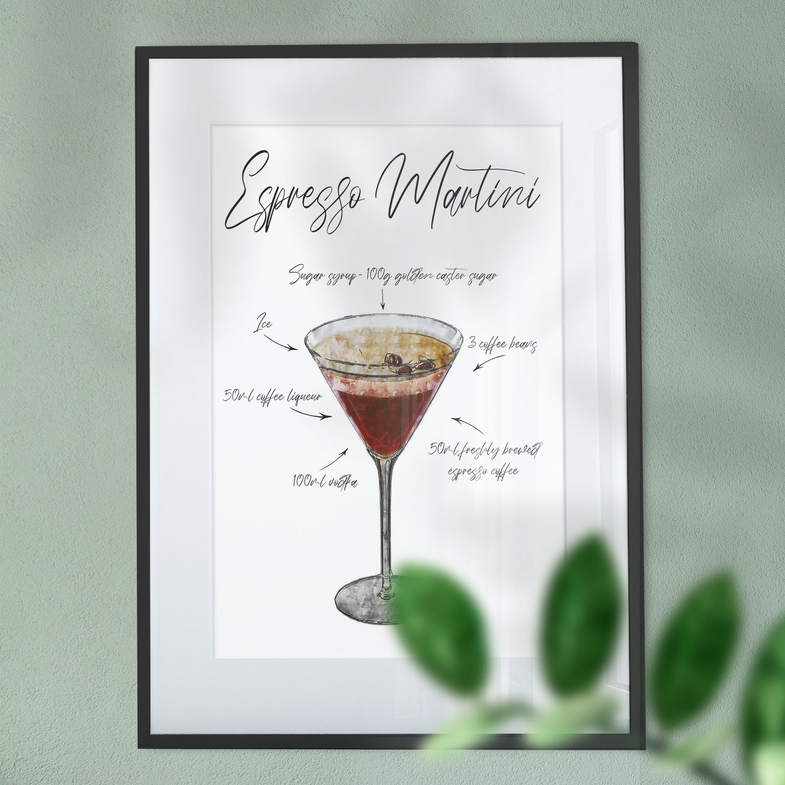 Espresso Martini Cocktail Menu Downloadable Print Etsy