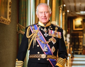 King Charles III - Official Portrait Print for Public Buildings - King Charles III Royal Regal Poster Print, Great Britain Monarch