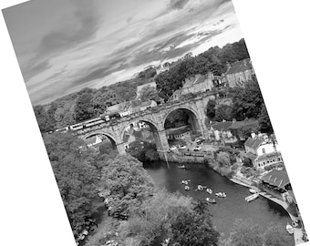 Knaresborough PRINT, North Yorkshire England Photograph Wall Art Print, River Nidd, Railway Viaduct, Knaresborough Castle, Ideal Gift