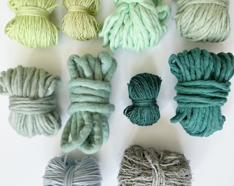 Lot de fibres pour tissage, lot de fils Destash, faisceau de fils, faisceau de fibres, lot de fibres vertes et bleues