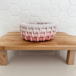 Pink and Grey Handwoven Basket