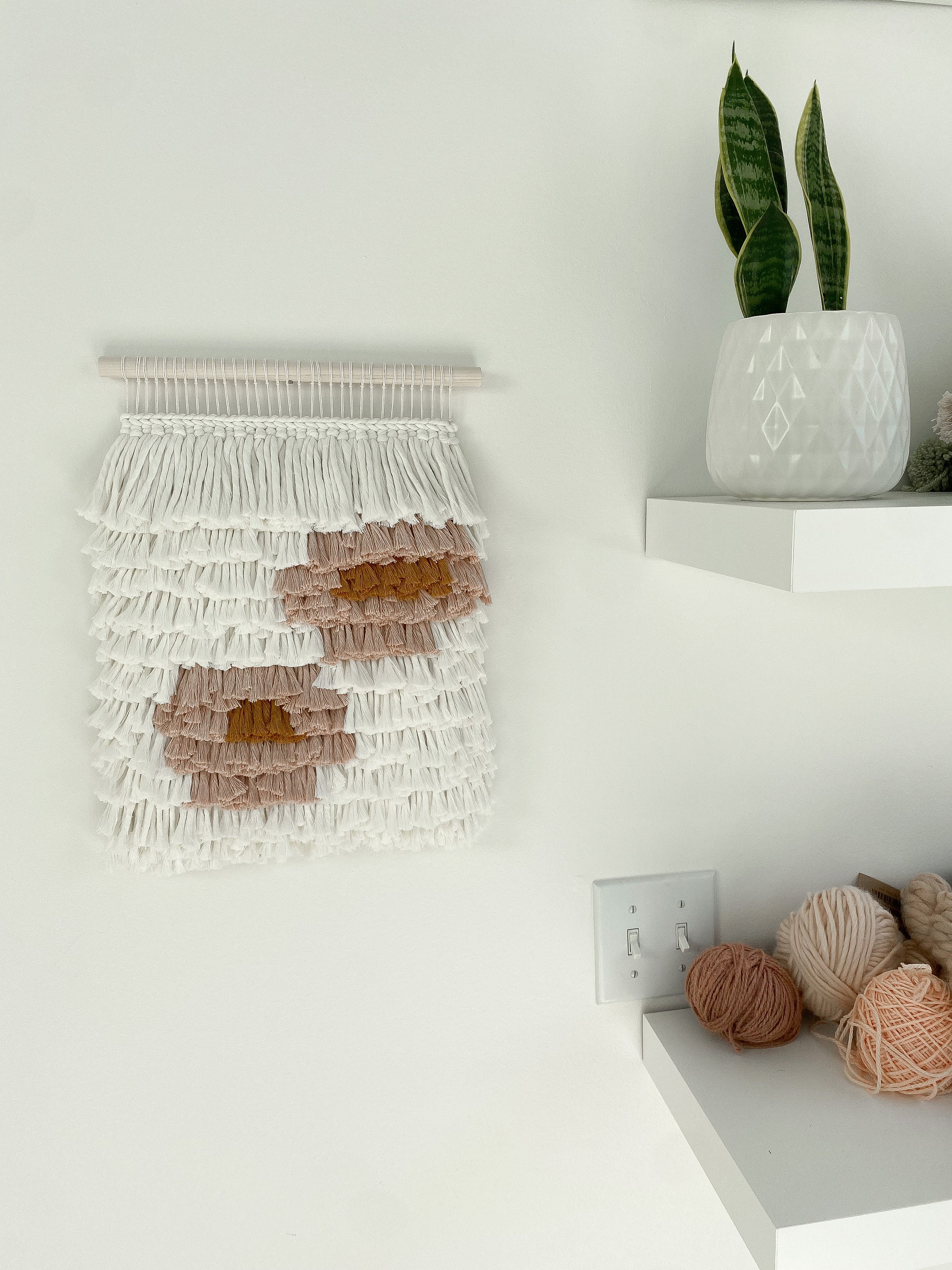 Image showcasing Abstract Floral Textured Woven Wall Hanging / Wall Tapestry - Etsy