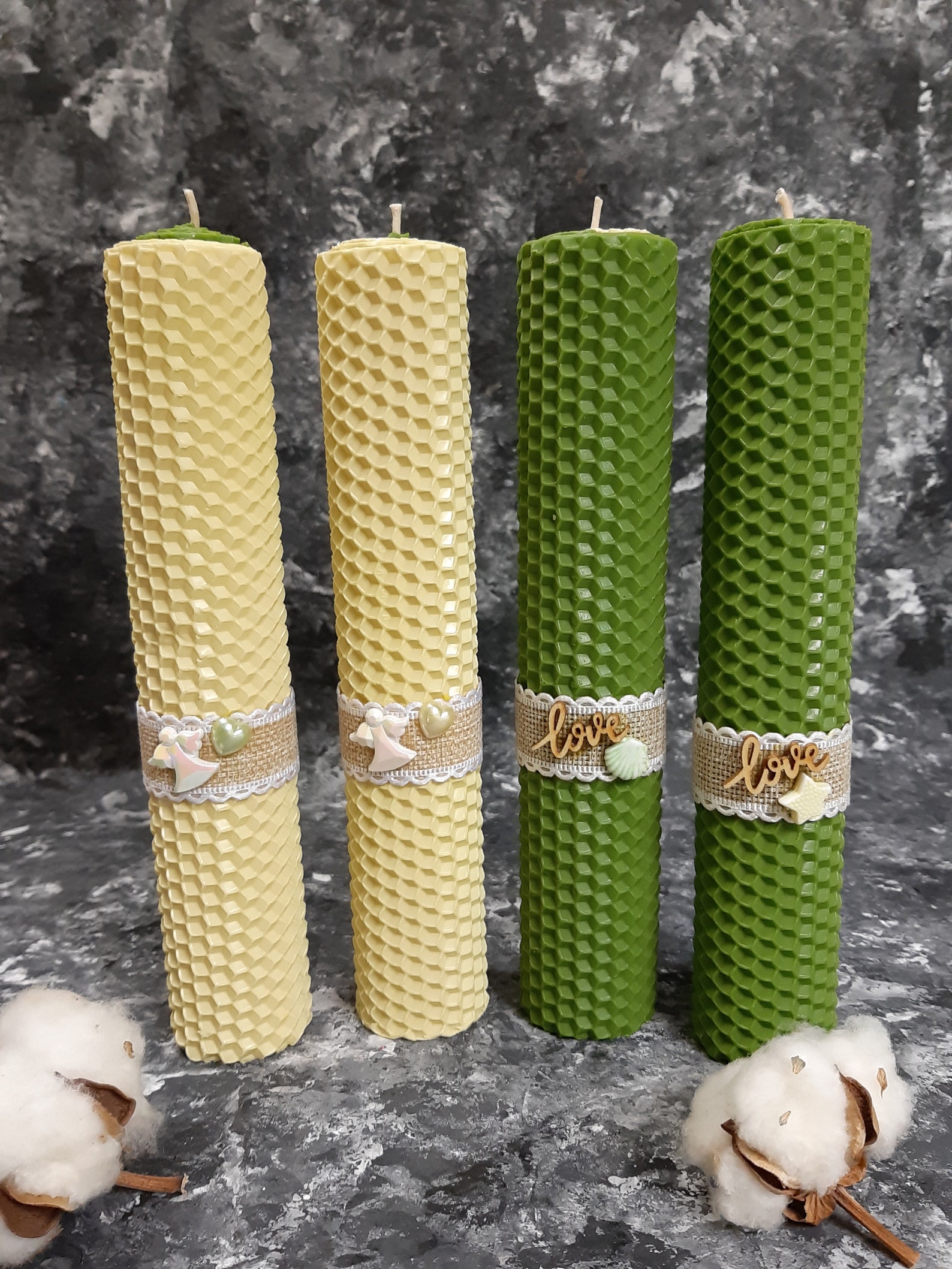 Candles Made of Beeswax for Advent Wreaths. Table Decor or Etsy
