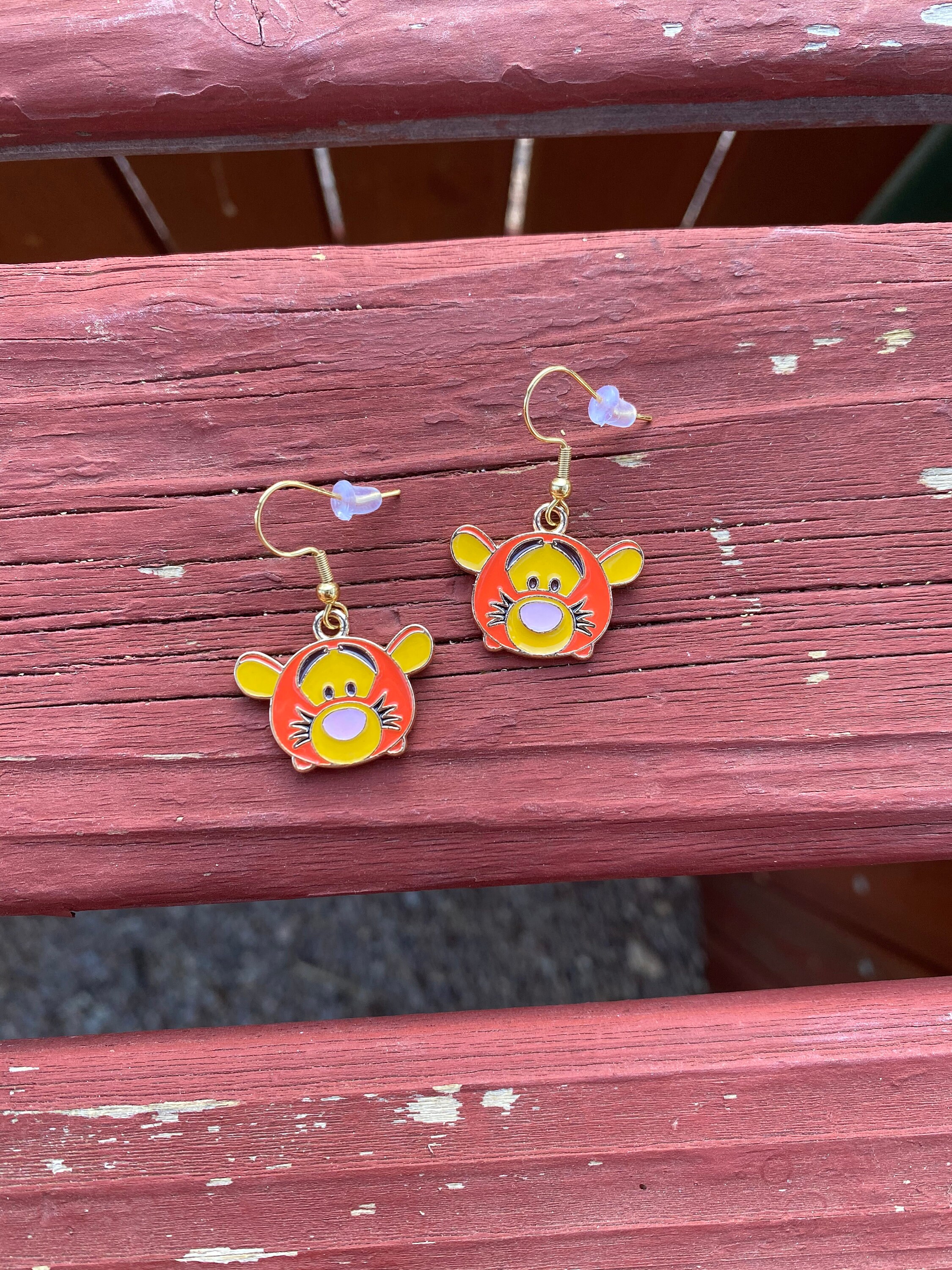 Tigger Earrings Dangle Earrings Winnie the Pooh Earrings Etsy