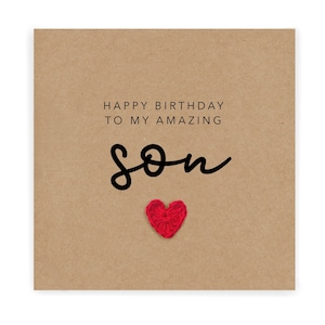 Joyeux anniversaire à mon incroyable fils, carte d’anniversaire simple pour fils, carte de maman, carte d’anniversaire pour lui, carte pour fils, envoyer au destinataire
