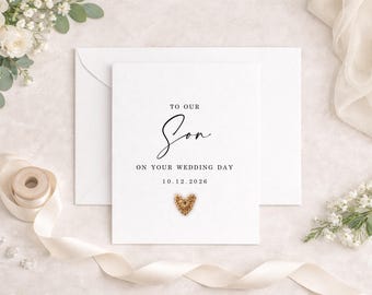 Wedding Letter to Son Card, Personalised wedding day card, letter to my son wedding card, on your wedding day card, wedding day cards, Son