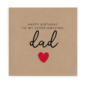 Feliz aniversário para meu pai super incrível - Cartão de aniversário para o pai do filho e filha - Cartão feito à mão para o aniversário do pai - Enviar ao destinatário