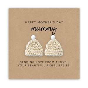 Tarjeta del Día de la Madre para la madre de los gemelos del bebé en el cielo, tarjeta de pérdida del bebé de la madre desconsolada, bebé ángel, día de la madre, tarjeta del bebé arco iris, gemelos