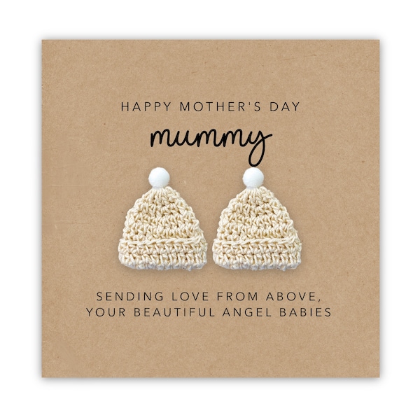 Mother's Day Card for Mother from Baby in Heaven Twins, Bereaved Mother Baby Loss Card, Angel Baby, Mother's Day, Rainbow Baby Card, Twins