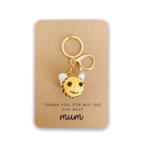 Obrigado por ser o melhor presente para mãe, presente de dia das mães, presente de aniversário para mãe, chaveiro de abelha, presente de abelha feito à mão para mãe, dia das mães