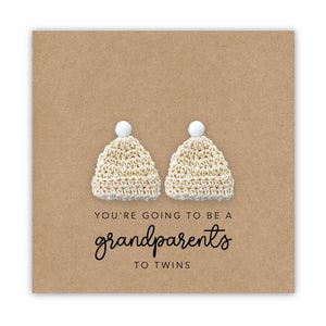 Carte de futurs grands-parents et jumeaux, Faire-part de grossesse, Carte de jumeaux, Grand-père, future grand-mère, Grossesse d'un nouveau bébé, Jumeau