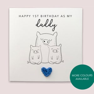 Feliz primeiro aniversário como meu pai, cartão de primeiro aniversário como meu pai gêmeos, cartão de primeiro aniversário, cartão de aniversário panda, cartão de aniversário gêmeos