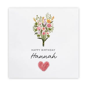 Tarjeta de cumpleaños personalizada para ella, tarjeta de cumpleaños, tarjeta hecha a mano para sobrina, amiga, hija, feliz cumpleaños, feliz cumpleaños, mejor amiga