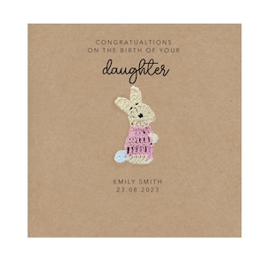 Carte personnalisée de nouveau-né Bienvenue dans le monde, carte de naissance avec nom personnalisé, carte de félicitations de petite fille, carte de fille enceinte