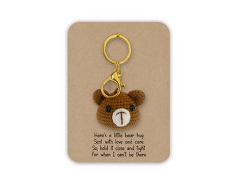 A Little Pocket Bear Hug, Keyring, Bear, Sending you hug, Supports positive mental health, Bear Hug Gift, Thinking of you gift