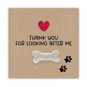 Biglietto di ringraziamento da animali domestici, cani, gatti, grazie per esserti preso cura di noi, amico peloso, festività, biglietto di ringraziamento per pet sitter, biglietto di ringraziamento per umani assenti da un cane