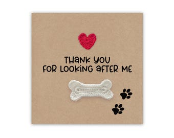 Tarjeta de agradecimiento de mascotas, perros, gatos, gracias por cuidarnos, bebé peludo, vacaciones, tarjeta de agradecimiento de cuidador de mascotas, tarjeta de humanos fuera de perro