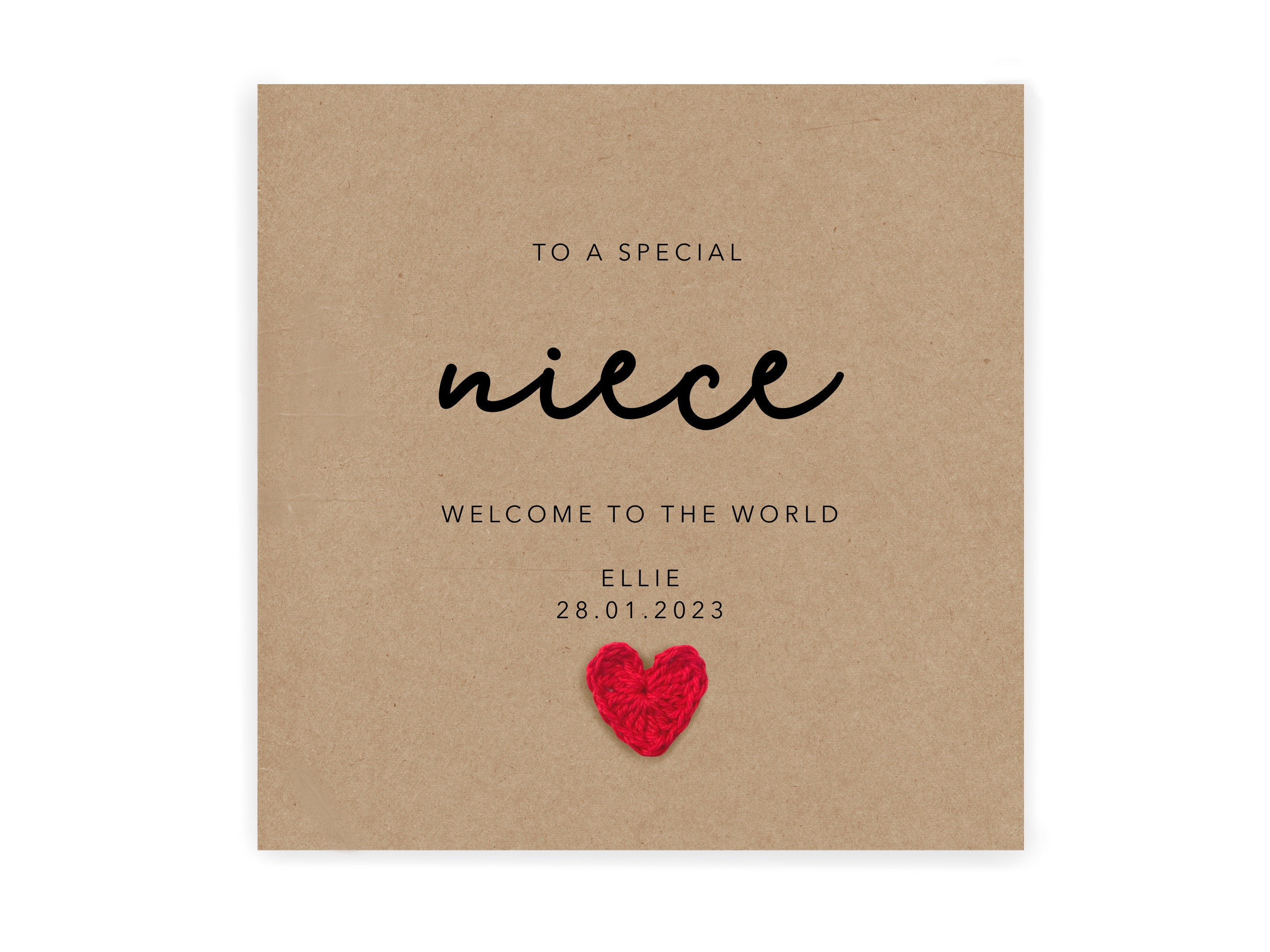 Welcome To The World Grußkarte – Für Neffen/Nichte, Mit Teddy Und Glitzer