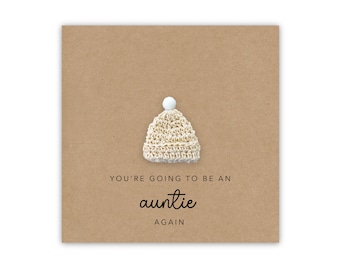 Pregnancy Announcement Card, Baby Announcement Card, Surprise Baby Reveal, Auntie Again Card, You're Going to be an Auntie, Expecting Baby