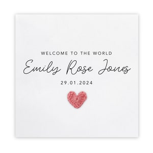Personalisiertes Willkommen in der Welt, personalisiertes neues Baby, Willkommen, neuer Baby Junge, Baby-Mädchen-Karte, neue Baby-Karte