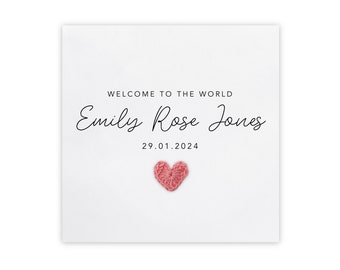 Personalised Welcome to the World, Personalised New Baby, Welcome, New Baby Boy, Baby Girl Card, New Baby Card