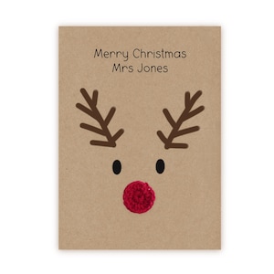 Kerstkaart voor leraar, gepersonaliseerde kaart voor leraar, aan mijn leraar, gepersonaliseerde kerstcadeaus voor leraar