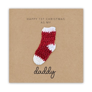 Joyeux 1er Noël en tant que carte papa, première carte de Noël pour le nouveau papa, papa première carte de Noël de bébé, papa 1er Noël, ornement