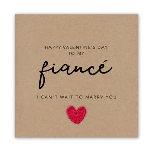 Happy Valentines To My Fiancé - Einfache Valentinstagskarte für Partner Mann Frau zu sein Freundin Freund - Rustikale Karte für Geld und Geld