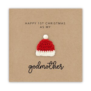 Tarjeta de Navidad para madrina, primera tarjeta de Navidad para madrina, primera tarjeta de Navidad para abuela, nuestra primera madrina de Navidad