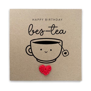 À ma meilleure amie joyeux anniversaire, carte d’anniversaire drôle de jeu de mots de thé, joyeux anniversaire pour elle, carte d’anniversaire de fille, ami joyeux anniversaire, carte d’anniversaire
