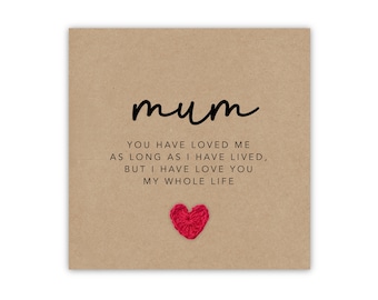 Mum Poem Card, Mothers Day, Mothers Day Card, Poem Sentimental, Special Mothers Day Card, From Daughter, Poem, Mother's Day Card for mum