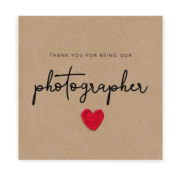 Bedankt dat je onze fotograaf bent, bruiloftsfeest Bedankkaart, bruiloftsfotograafcadeau, bruiloftsdankkaart, eenvoudig
