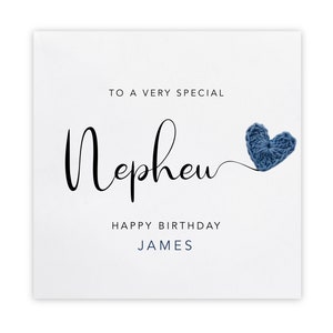 Gepersonaliseerde neef verjaardagskaart, aan mijn neef, gelukkige verjaardag, speciale neef, kaart voor hem, neef verjaardagskaart