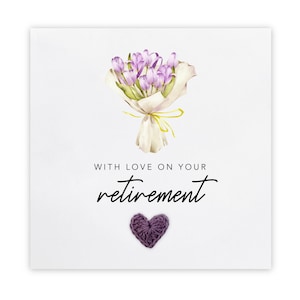 Retirement Card, Happy Retirement Card, Retiring Card, Card for Retirement, Leaving Work Card, You&#39;re Retiring Card, Handmade, Flower, Her