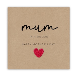 Muttertagskarte, Mama in einer Million glücklicher Muttertag, glückliche Muttertagskarte von Tochter, von Sohn, Muttertagskarten, spezielle Mutterkarte