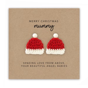Frohe Weihnachtskarte für Mama vom Baby im Himmel Zwillinge, Trauernde Mutter Baby Verlust Karte, Engel Baby, Weihnachtsregenbogen Babykarte, vom Himmel,