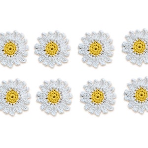 Aplique de flores de ganchillo, parche de flores de ganchillo, motivo de parche, aplique de flores hecho a mano, adorno, álbum de recortes, fabricación de tarjetas