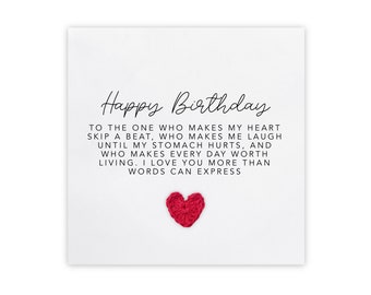 Love poem birthday card, Sentimental birthday card, words of love, love card, I Love you Birthday Card