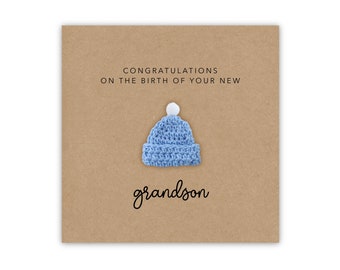 Congratulations Card For A Grandparent, Card For A New Grandma, Congratulations On The Birth On Your Grandson, New Baby Card, Recipient