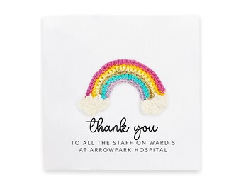 Tarjeta de agradecimiento personalizada para enfermeras, médicos, hospitales, atención médica, sala de hospital, personal clave, redacción personalizada