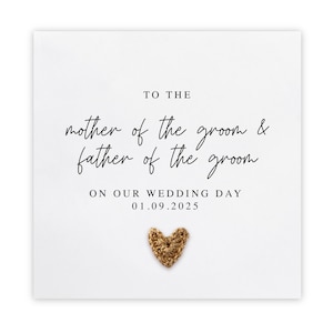 Tarjeta para el día de la boda de la madre del novio, tarjeta para el día de la boda de los padres del novio, tarjeta para futuros suegros, regalo para la madre y el padre del novio