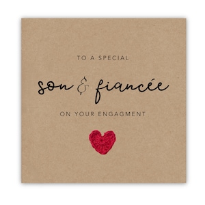 Carte de fiançailles fils et fiancée, carte de fiançailles pour fils, carte de fiançailles heureuse de maman, carte de fiançailles de félicitations, carte pour fils