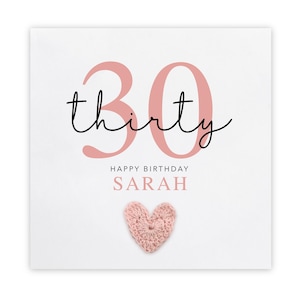 Carte personnalisée 30e anniversaire, fabuleuse carte 30 ans, carte 30e anniversaire pour elle et 30, 30 ans, carte d'anniversaire