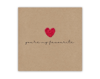 Simple You're my favorite Happy Anniversary Wedding I love you Card - Kaart voor vrouw - Kaart van echtgenoot - Partner - Verzenden naar ontvanger