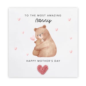 Carte d'anniversaire de nounou personnalisée, carte de la meilleure nounou du monde, carte personnalisée pour nounou, cartes pour elle, carte de grand-mère