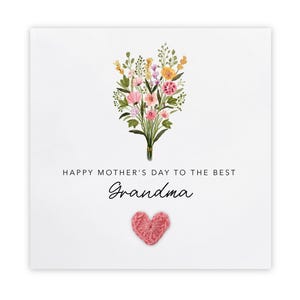 Moederdagkaart, Happy Mother's Day Card, Nanny Nana, Grandma Floral Mother's Day Card, boeket, bloem, Happy Mother's Day Card