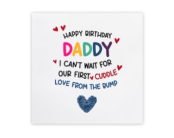 Daddy To Be Birthday Card, For My Daddy To Be, Happy Birthday Card For Dad, Pregnancy Birthday Card, Dad To Be Card From The Bump, Baby