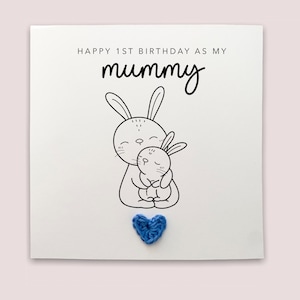 Alles Gute zum 1. Geburtstag als meine Mama, Kaninchen-Geburtstagskarte, Waldland, als meine Mama, Geburtstagskarte für Mama von Baby, nette Geburtstagskarte, Mama