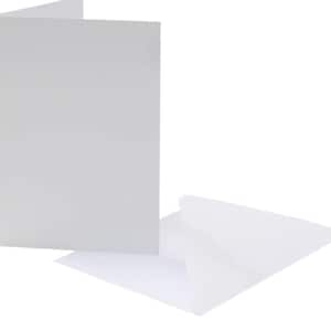 Rechthoekig Blanco kaarten met enveloppen I Witte kraftpapier I 6 x 4" rechthoek A5 I Verkrijgbaar in verpakkingen van 5, 25 of 50 I Kaarten maken I DIY