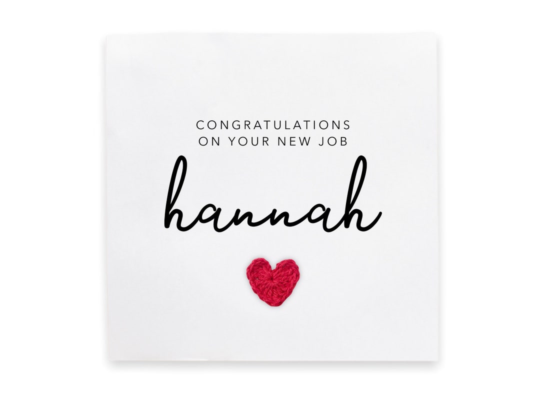Personalised Congratulations on Your New Job Card- Simple New Job Card ...